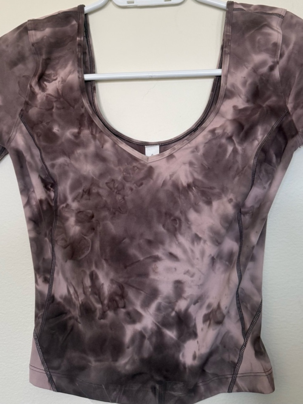 Lululemon Tie-Dye Size Zero Pink and Grey Crop Top